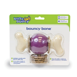 bouncy bone dog chew toy packaging
