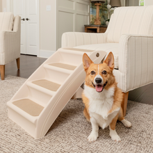 Load image into Gallery viewer, CozyUp™ Folding Pet Steps Tan Large
